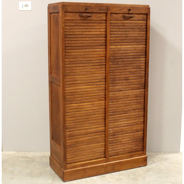 Vintage Filing Cabinet in Oak, 1930s For Sale - Image 12 of 12