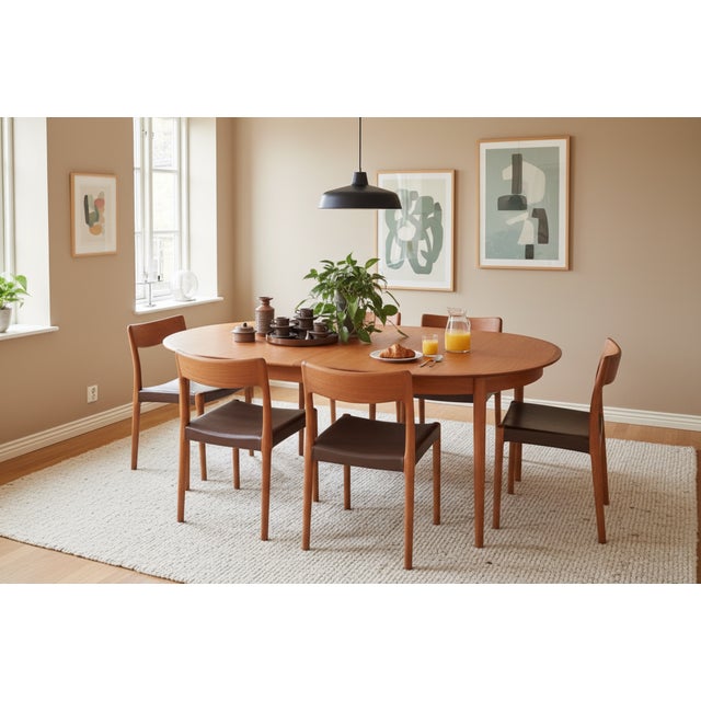Danish Dining Chairs in Teak and Leather, 1960s, Set of 6 For Sale - Image 13 of 18