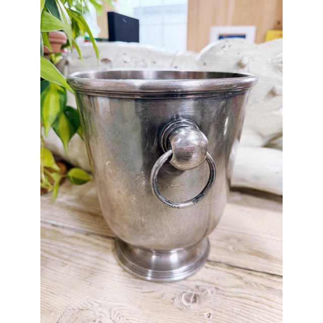 Vintage Silver Champagne & Ice Bucket From Tirrenia Italian Ocean Liner For Sale - Image 13 of 18