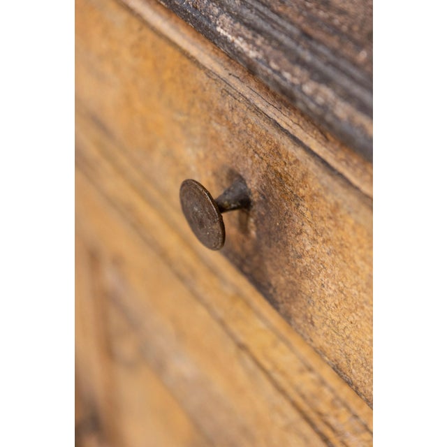 17th Century Italian Distressed Paint Wooden Buffet with Carved Diamond Motifs For Sale - Image 11 of 12