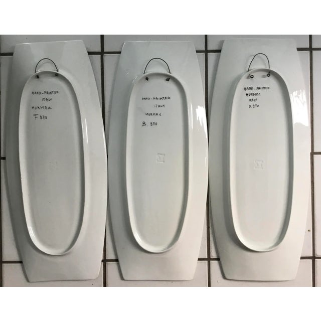 Set of 3 1960s Italian Hand Painted Wall Plaques For Sale - Image 9 of 13
