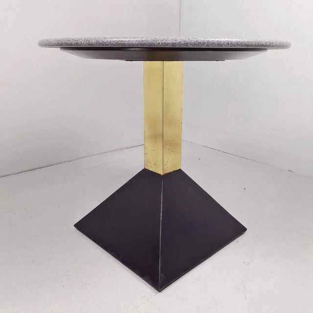 Marble and Brass Hotel Bar Table, 1970s, in Flawless conditions. Designed 1970 to 1979