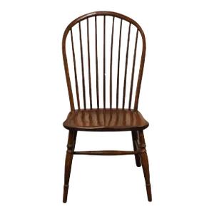 Tom Seely Solid Oak Early American Bowback Windsor Style Dining Side Chair - Cherry Finish