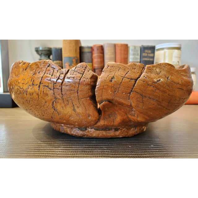 Wood 19th Century Indonesian Organic Burled Teak Bowl For Sale - Image 7 of 9