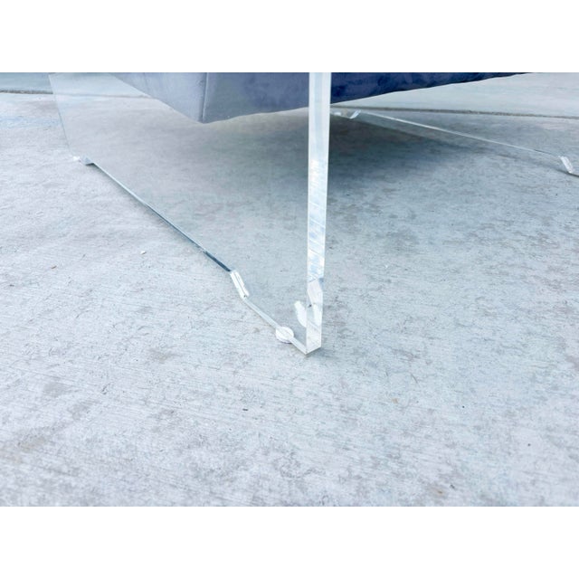 1980s Velvet and Lucite Lounge Chairs For Sale - Image 13 of 14