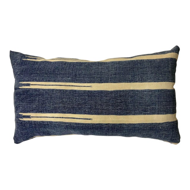 Single Flat Weave Antique Textile Pillow For Sale