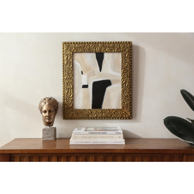 Contemporary Original Framed Abstract Painting in Antique Gold Frame For Sale - Image 3 of 15