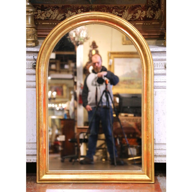 Late 19th Century 19th Century French Louis Philippe Giltwood Arched Wall Mirror For Sale - Image 5 of 7