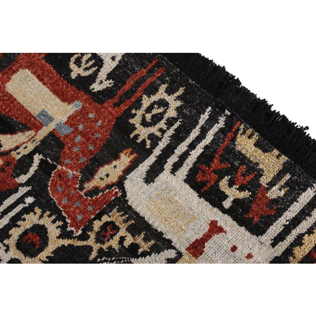 Rug & Kilim Rug & Kilim Tribal Style Rug in Black, Red Pictorial, 5x7 For Sale - Image 4 of 6
