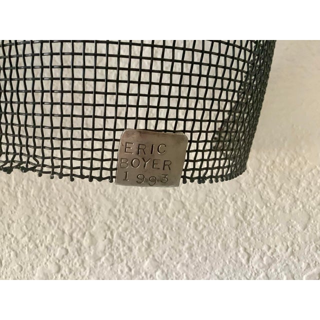 Rare Monumental Pair of Signed Eric Boyer Wire Mesh Wall Sculptures (1993 & 1999) For Sale - Image 9 of 11