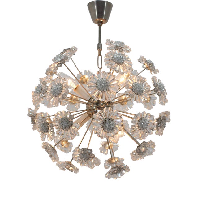 Dandelion Chandelier from Preciosa, 1970s For Sale