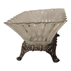 1940s Eb Rogers Silver Co Glass Serving Dish