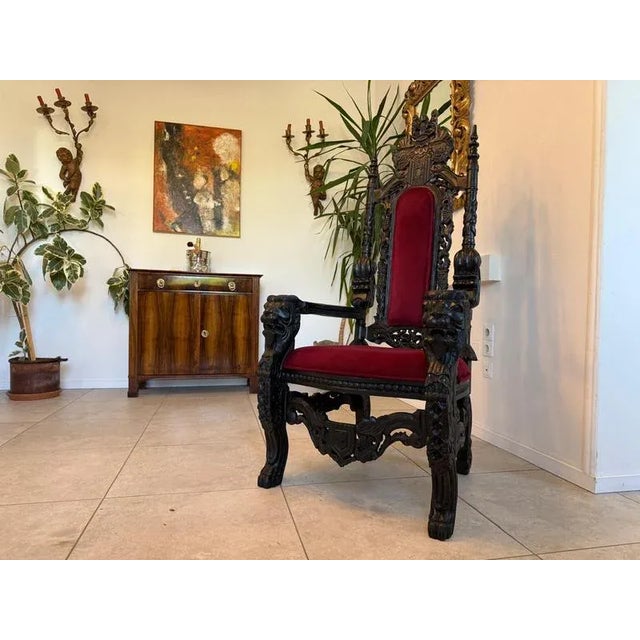 Traditional Baroque Style Royal Armchair For Sale - Image 3 of 12