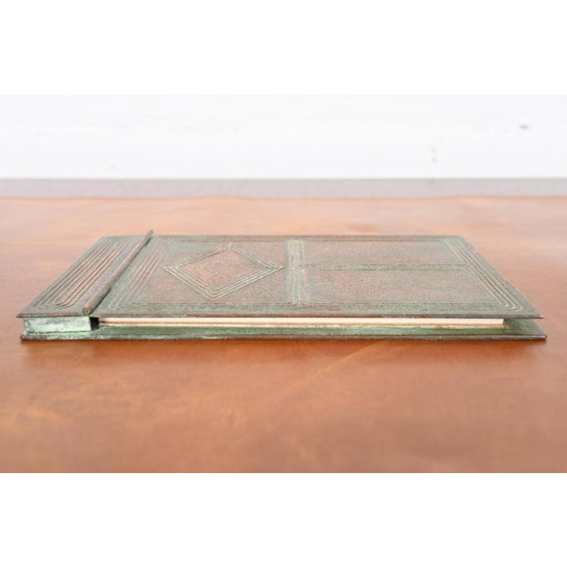 Bronze Tiffany Studios New York Graduate Pattern Bronze Notepad Holder For Sale - Image 8 of 12