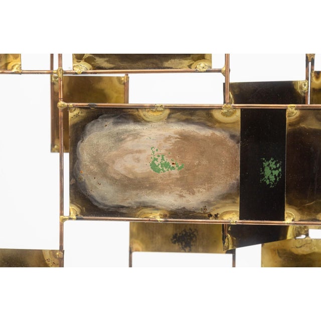 Curtis Jere Vintage Curtis Jere Signed 1972 Labyrinth Brutalist MCM Brass Wall Sculpture For Sale - Image 4 of 7