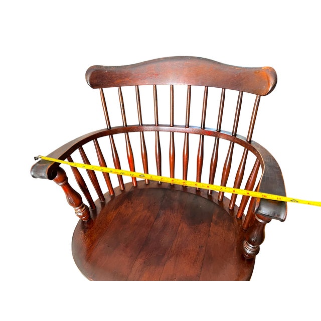 Set of 6 Vintage Bent Brothers Solid Maple Sack-Back Windsor Captain's Dining Chairs, Circa 1940s For Sale - Image 14 of 17