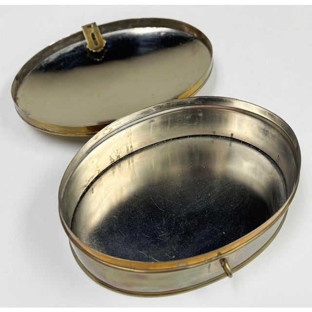 Brass Vintage Brass Asian Insignia Domed Box For Sale - Image 8 of 8