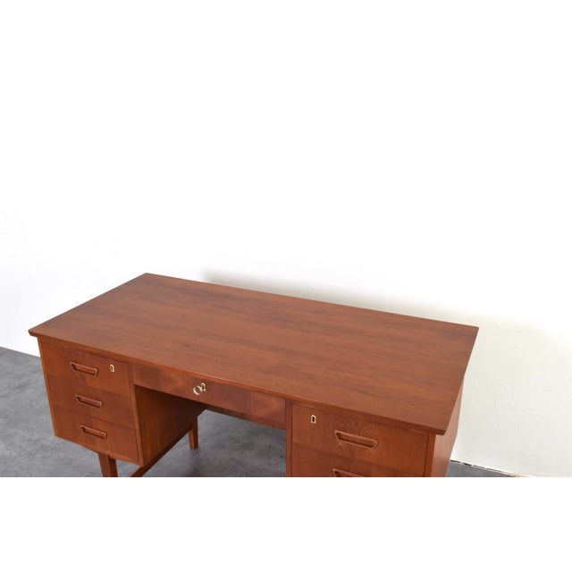 Mid-Century Modern Danish Executive Desk in Teak, 1960s For Sale - Image 17 of 18