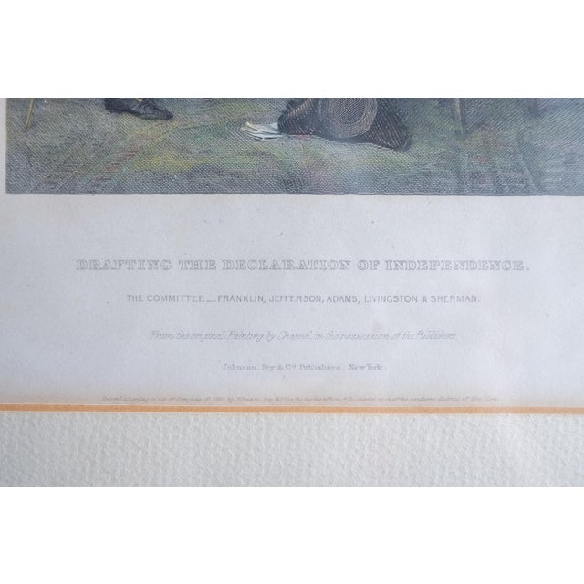 American Signing of the Declaration of Independence Framed Print 19th Century Hand Colored Engraving Benjamin American History For Sale - Image 3 of 7