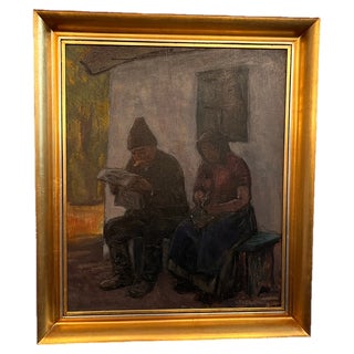 Tibor Polya, Scene, 1890s, Oil on Panel For Sale