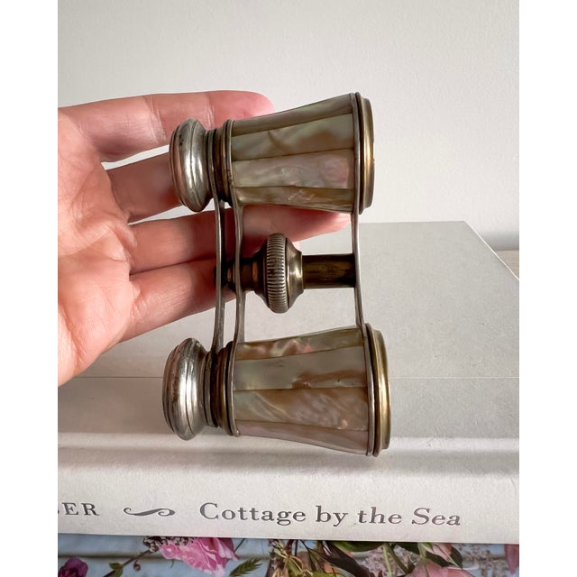 Silver Early 20th Century French Sportiere Mother-of-Pearl Opera Glasses, Paris For Sale - Image 8 of 11