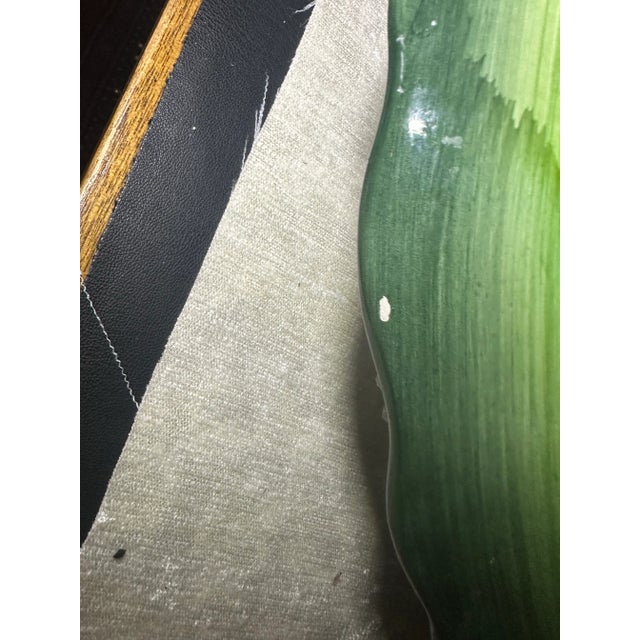 Mid 20th Century Vintage Ceramiche Leonardo 16in Green Interwoven Leaf Platter 7985/40 Italy 1960s For Sale - Image 5 of 5