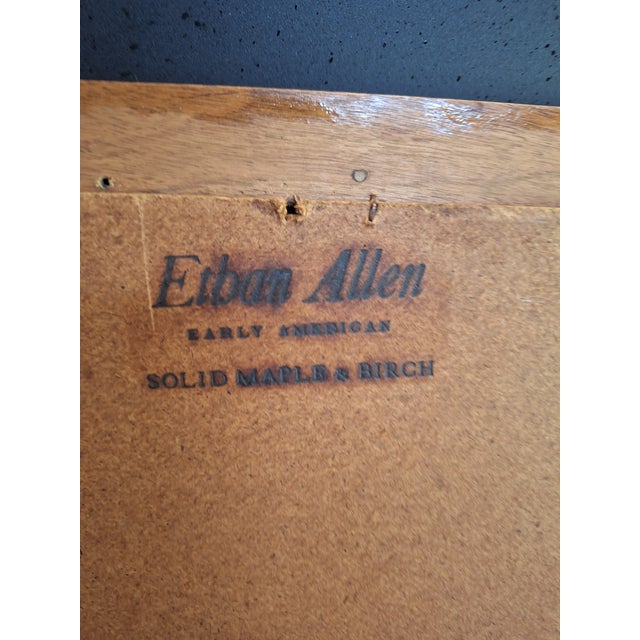 1970s Baumritter Ethan Allen Maple 9 Drawer Dresser With Matching Mirror For Sale - Image 12 of 12
