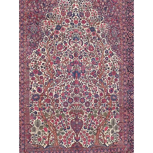 1950s 1940s Persian Tree of Life Kashan , 9'1" X 12'4" For Sale - Image 5 of 9
