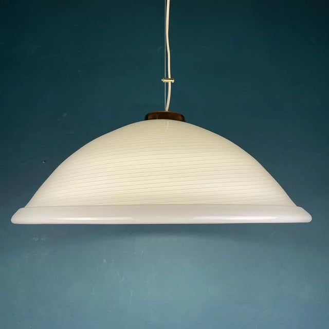 Large Italian Swirl Murano Glass Pendant Lamp, 1980s For Sale - Image 9 of 14