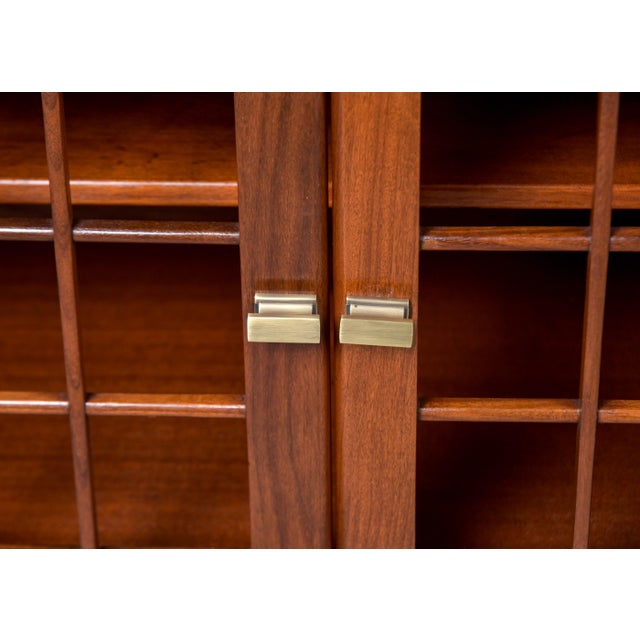 Mid-Century Modern Mid-Century Younger Teak Cabinet With Open Gridwork Doors For Sale - Image 3 of 13