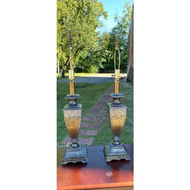 1980s 1980s Berman Constructed Metal Lamps - a Pair For Sale - Image 5 of 5