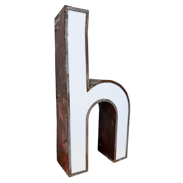 Vintage Illuminated Advertising Letter H, 1960s For Sale - Image 17 of 17