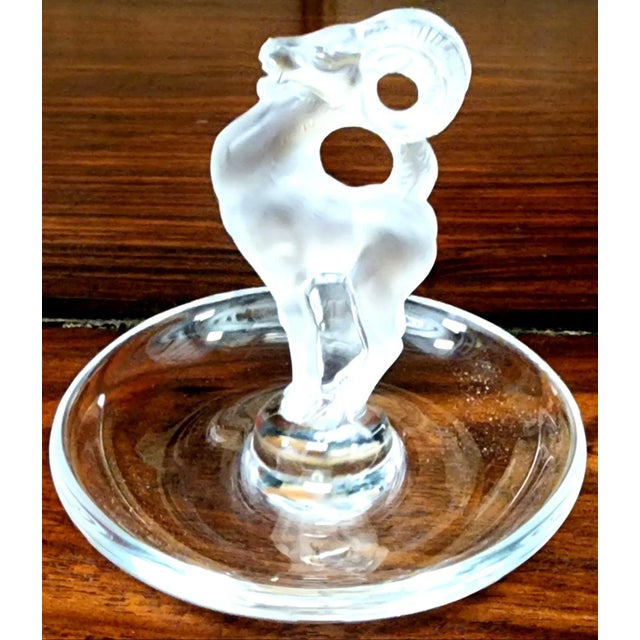 Lalique Lalique French Fine Crystal Big Horn Ram Dish For Sale - Image 4 of 10
