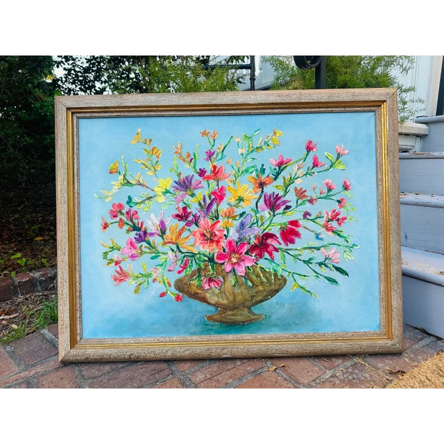 Textured Oil on Canvas Botanical Painting For Sale - Image 10 of 11