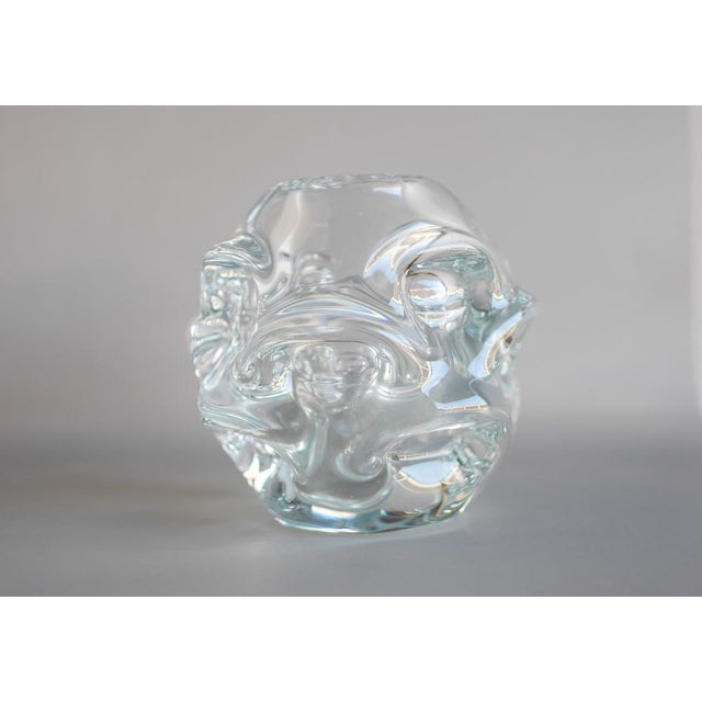 Mid-Century Modern Handmade Clear Crystal Vase by Börne Augustsson for Åseda For Sale - Image 9 of 12