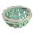 Late 20th Century Italian Majolica Glazed Ceramic Open Weave Teal & White Decorative Basket For Sale