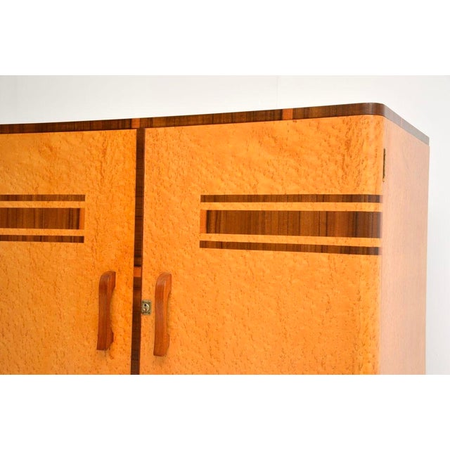 Brown Art Deco Birds Eye Maple and Walnut Compactum Wardrobe, 1930s For Sale - Image 8 of 11