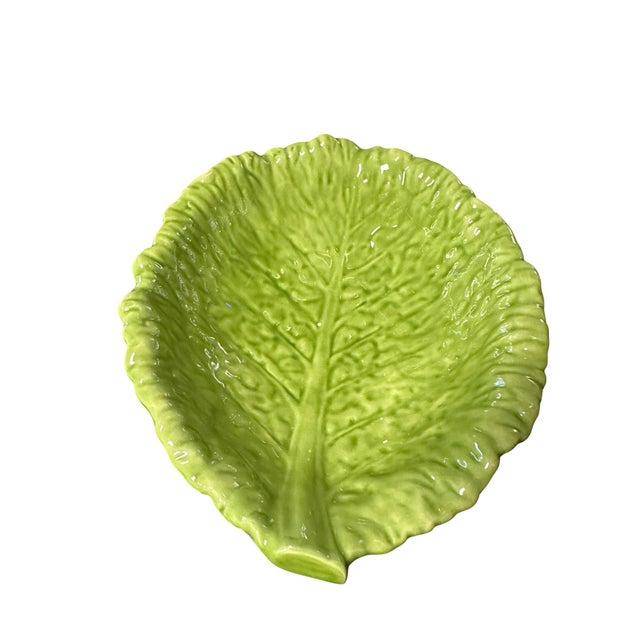 Vintage Ceramic Cabbage Leaf Serving Bowl For Sale In Birmingham - Image 6 of 9