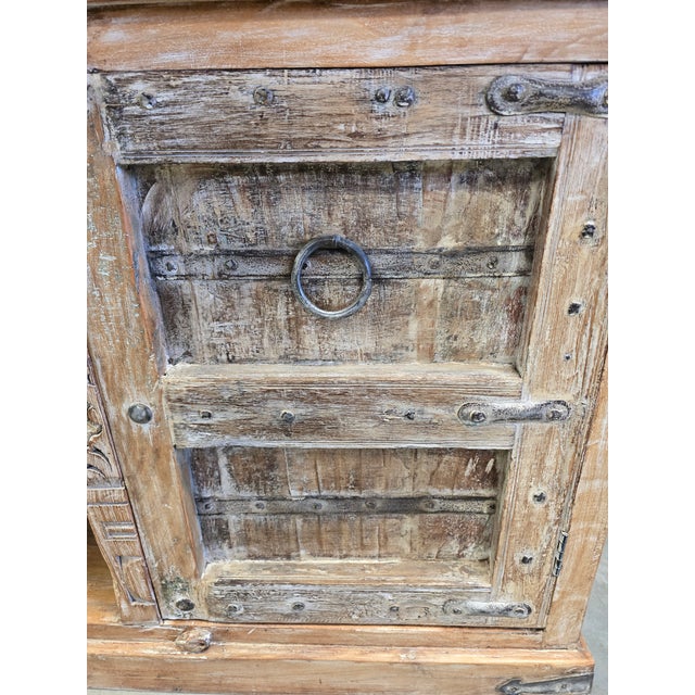 2010s Solid Reclaimed Wood Sideboard, Tv Stand, With Open Shelves. For Sale - Image 5 of 8