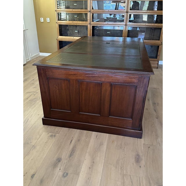 Large Antique Partners Desk For Sale - Image 9 of 14