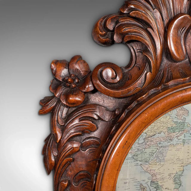 Wood Antique Rococo Mirror, Italian, Carved Fruitwood, Hall, Lounge, Victorian, 1900 For Sale - Image 7 of 10