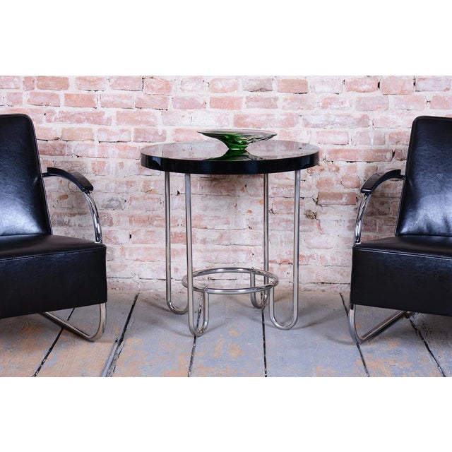 Czech Bauhaus Round Table in Chrome attributed to Slezák Factories, 1920s For Sale - Image 9 of 11