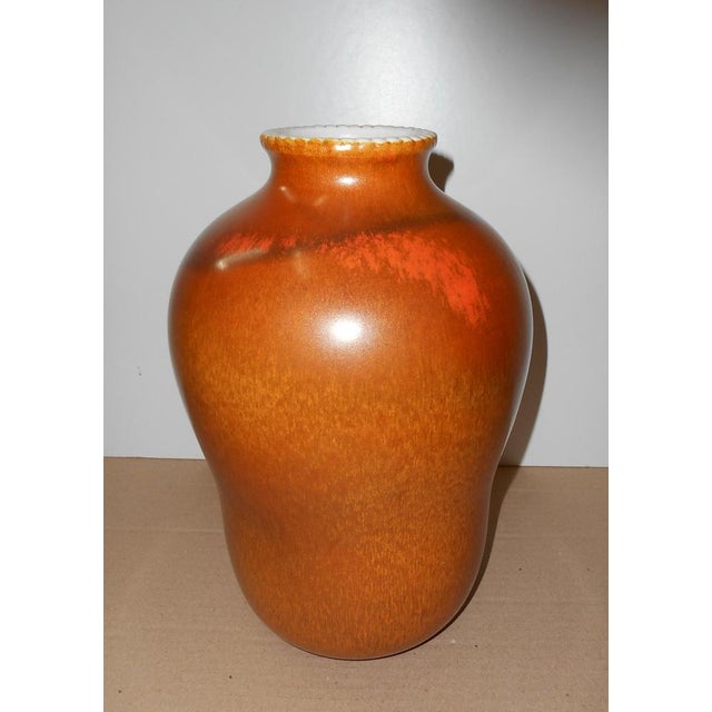 Orange Mid-Century Ceramic Vase by Giovanni Gariboldi for Richard-Ginori, 1952 For Sale - Image 8 of 9