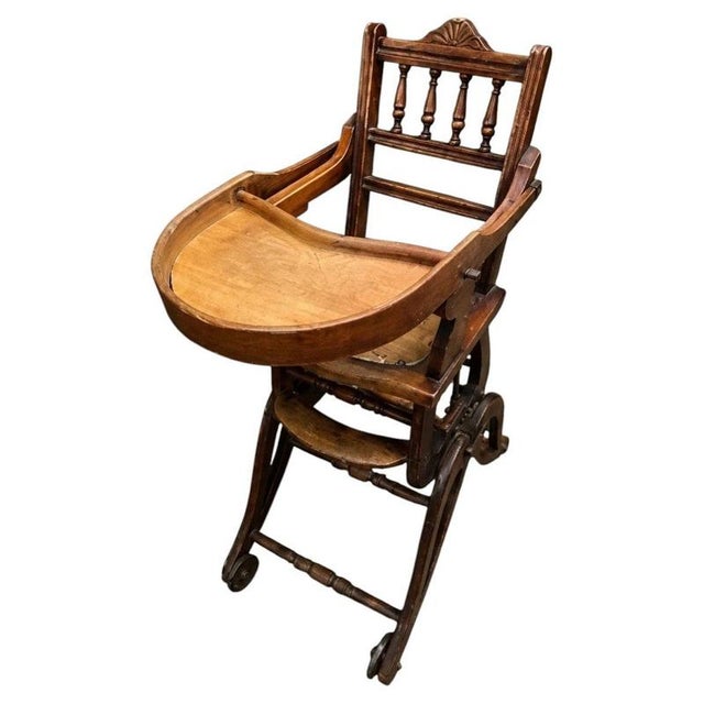 Late 19th Century Victorian Transforming Children's High Rocking Chair For Sale - Image 3 of 11