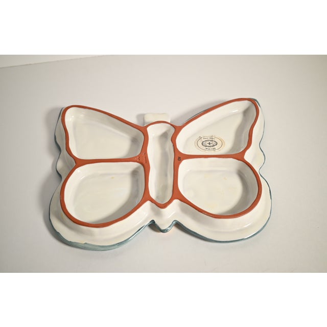 Ceramic MacKenzie-Childs Butterfly Serving Set - 2 pcs For Sale - Image 7 of 10