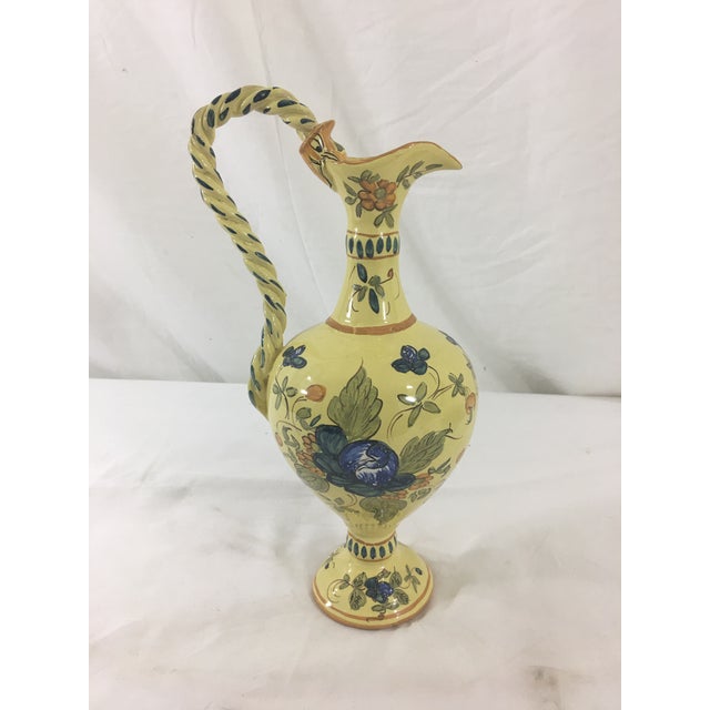Early 20th Century Martes Toulousain Yellow Pitcher For Sale - Image 5 of 5