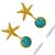 Gold Starfish Stud & Turquoise Stone Dangle Earrings, 2 Pieces For Sale In Miami - Image 6 of 6