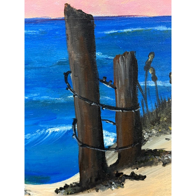Coastal Beach Seascape Original Oil Painting, Signed For Sale - Image 10 of 12