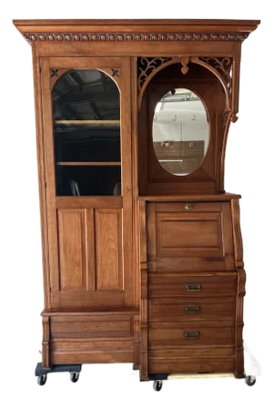 Antique American Empire Cherry Bookcase?Secretary