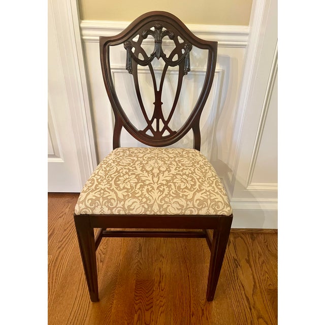 1940s Chairs Dining Hepplewhite Shieldback Vintage For Sale - Image 5 of 11